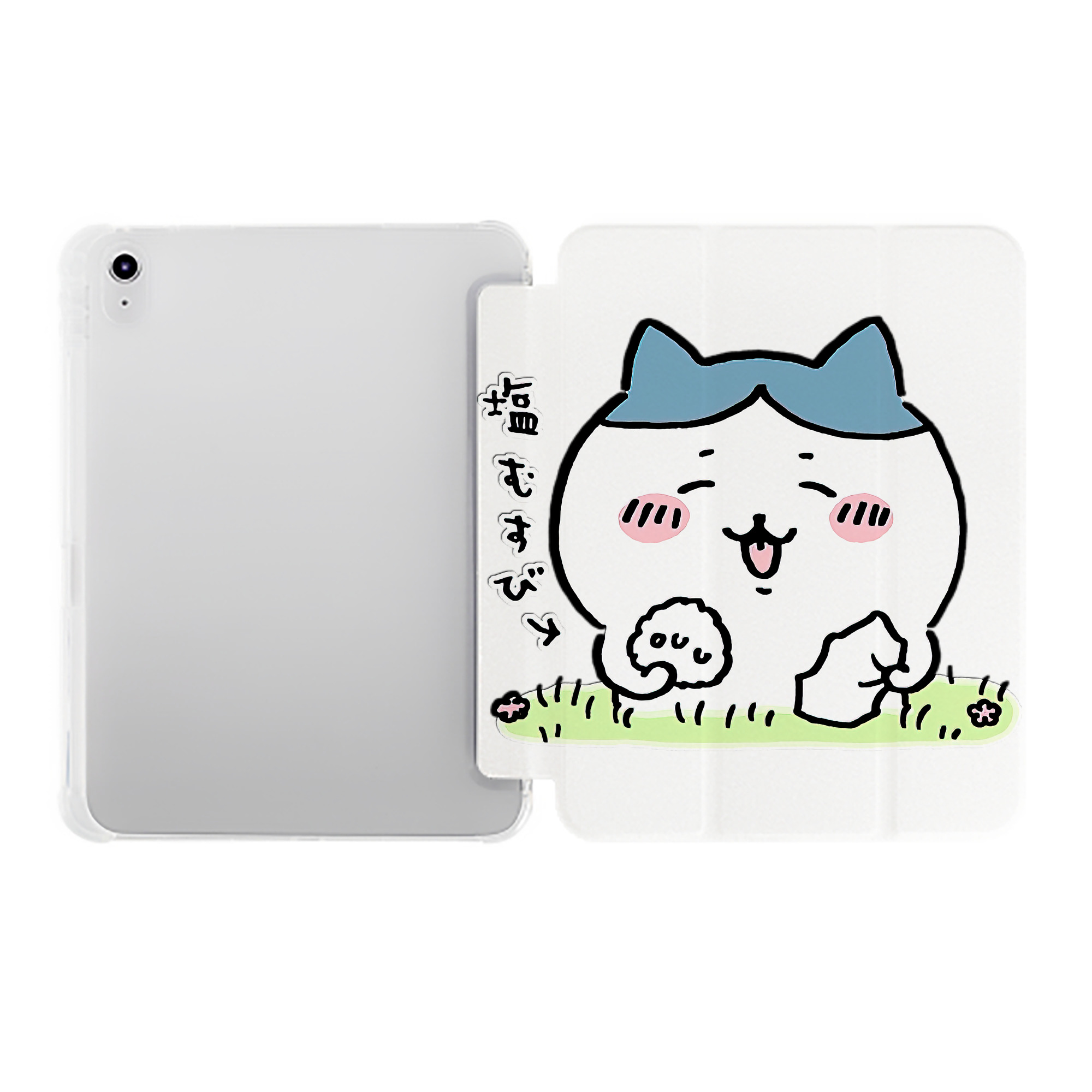 （画像用） ちいかわ ハチワレ Chii-kawa hachiware IPad ケース ペン収納付き 三つ折りスタンド PUレザー×シリコン 対応機種9.5/10.5/10.9インチ